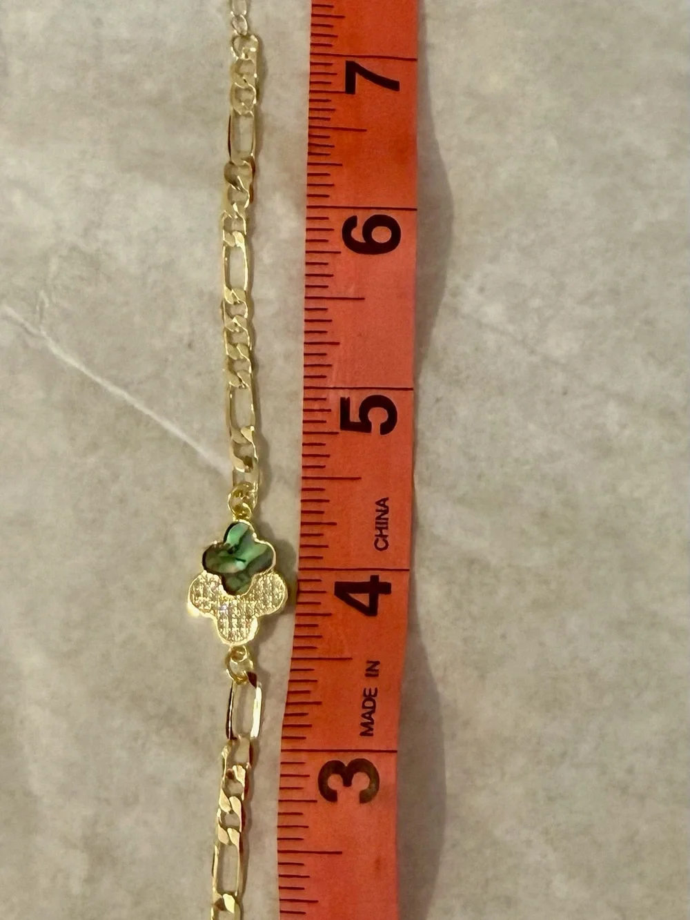 Gold-Tone Iridescent Flower Charm Bracelet